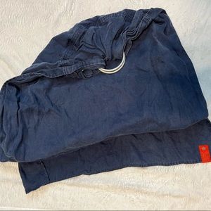 Sakura Bloom Blue Linen Ring Sling Baby Carrier